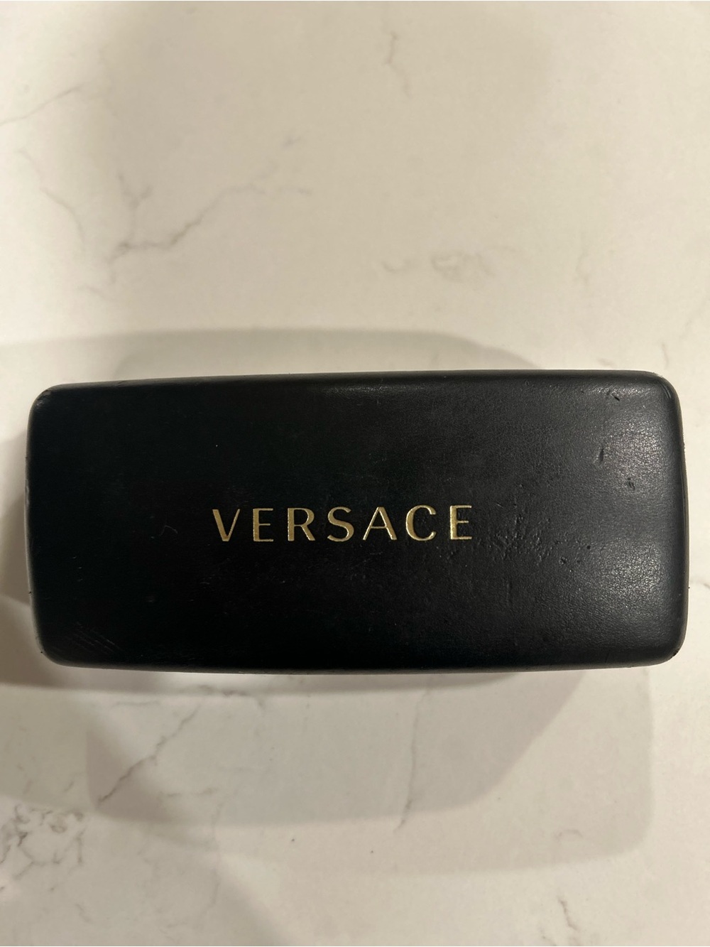 Versace Black Sunglasses Case with Gold Lettering